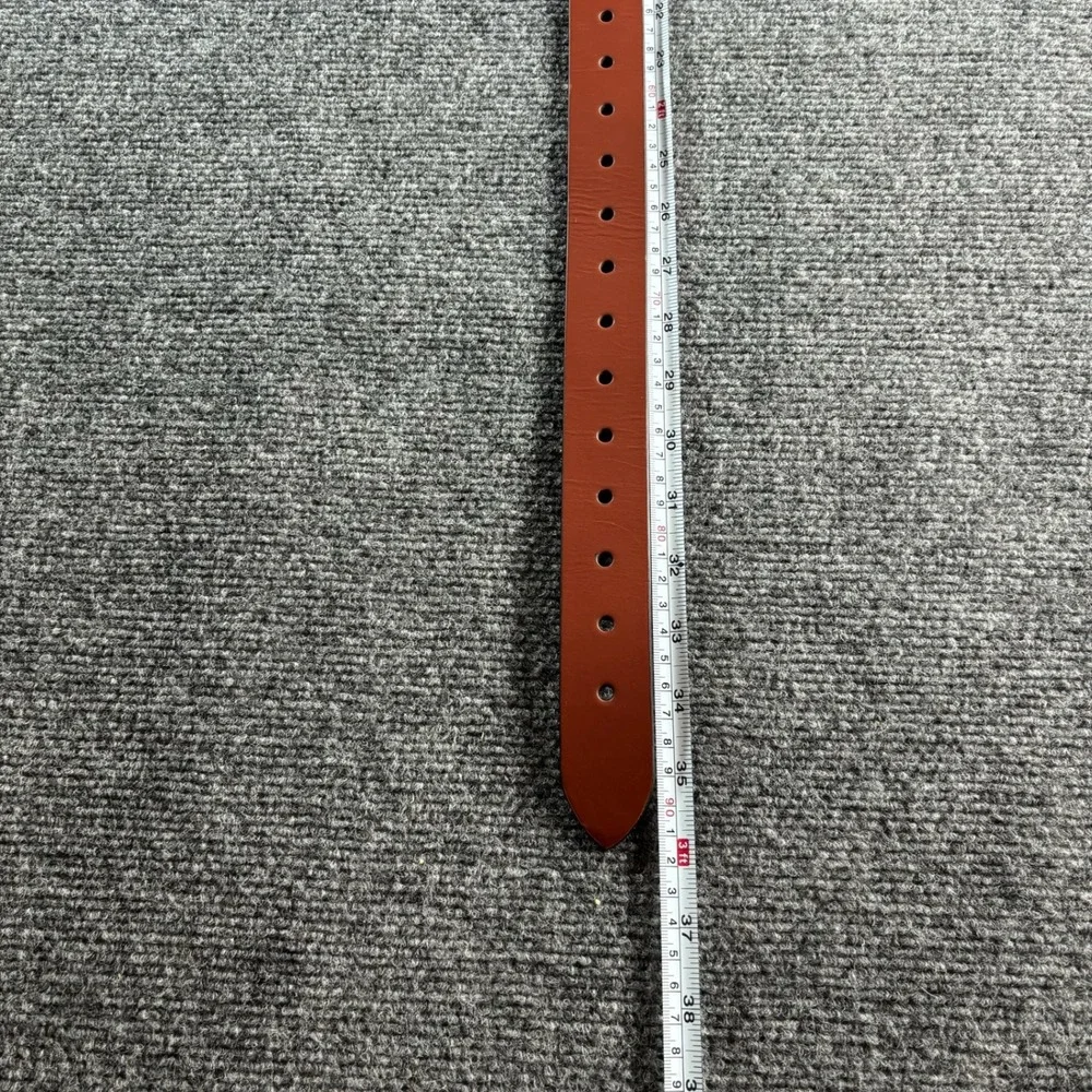 Timberland Leather Belt Mens Size 34 Brown Silver Buckle NWT Workwear Casual
